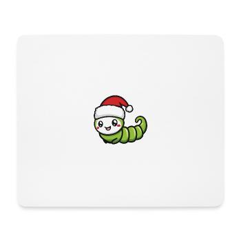 Worm Christmas Cute - Mouse Pad (horizontal) - white - Front