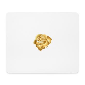 Goldene Rose - Mousepad (Querformat) - Weiß - Vorne
