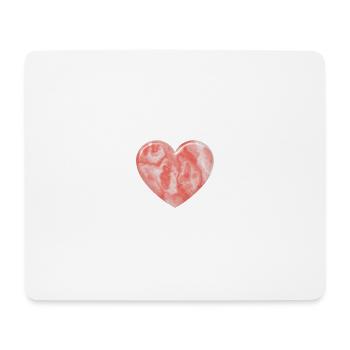 Herz aus rosafarbenem Marmor - Mousepad (Querformat) - Weiß - Vorne
