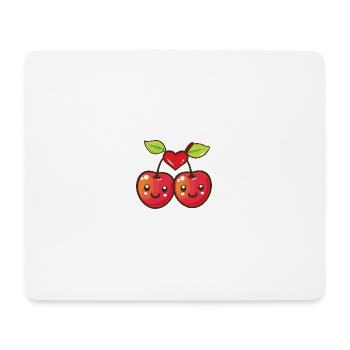 Kirschen Paar Liebe Herz Lustig - Mousepad (Querformat) - Weiß - Vorne
