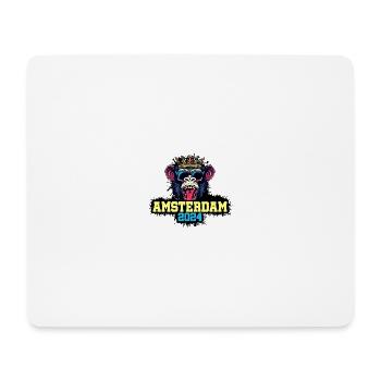 Amsterdam 2024 Affe - Mousepad (Querformat) - Weiß - Vorne