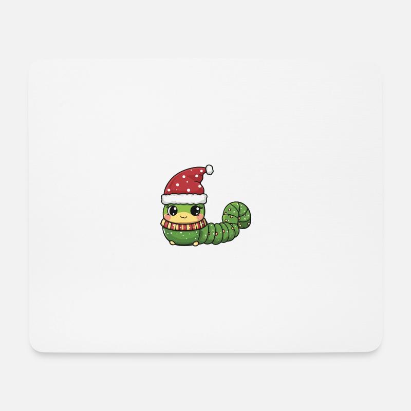 Wurm Weihnachten Comic - Mousepad (Querformat) - Weiß