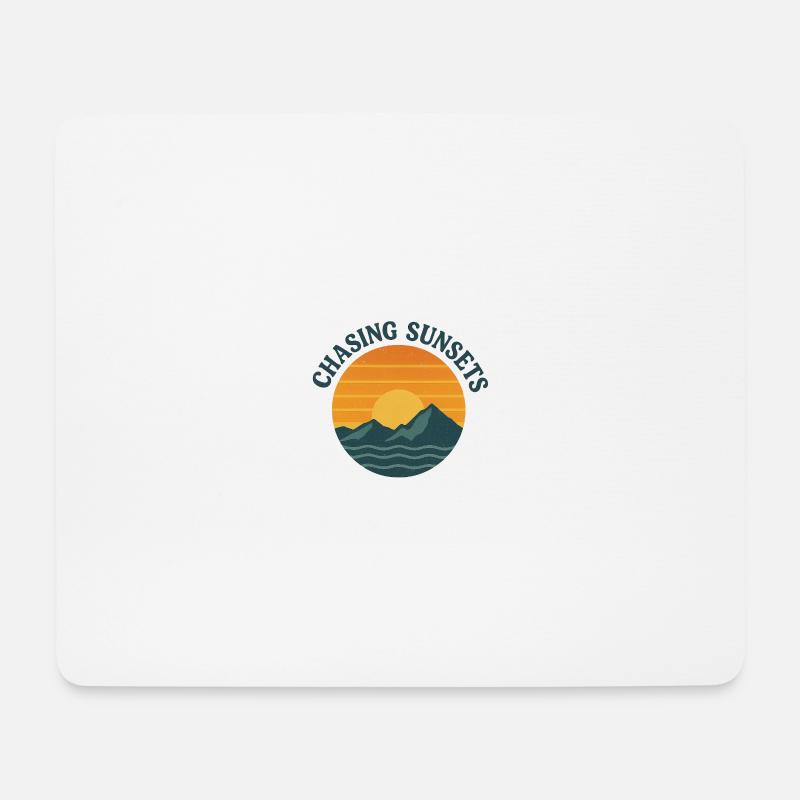 Auf der Jagd nach Sonnenuntergängen - Mousepad (Querformat) - Weiß