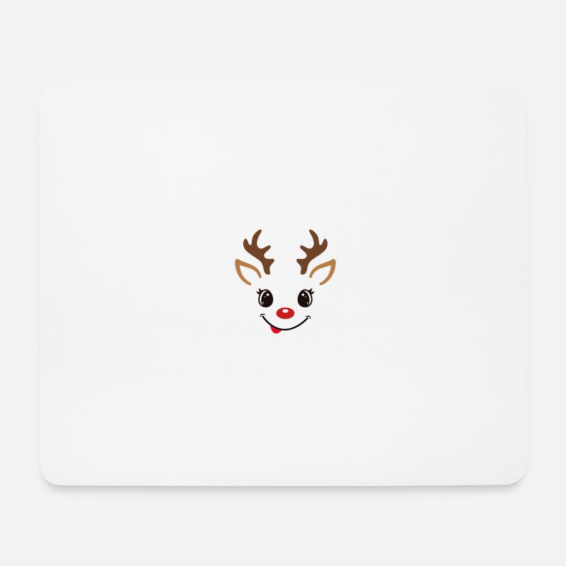 Weihnachts-Rentier - Mousepad (Querformat) - Weiß