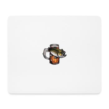 Angeln Fischen Bier - Mousepad (Querformat) - Weiß - Vorne