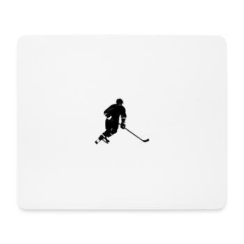 Ice Hockey Spieler Silhouette - Mousepad (Querformat) - Weiß - Vorne