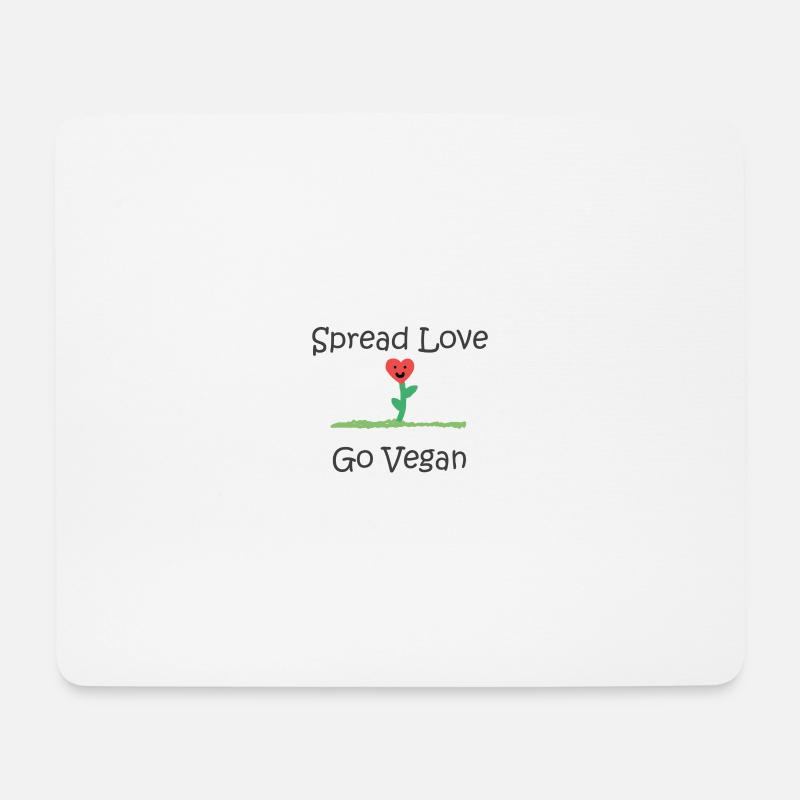 Spread Love - Go Vegan - Mousepad (Querformat) - Weiß