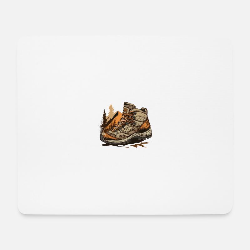 Wandern - Mousepad (Querformat) - Weiß