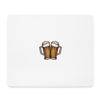Bierkrug Bier Anstoßen - Mousepad (Querformat) - Weiß - Vorne