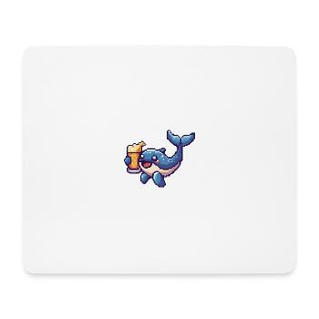 Whale Beer Pixel - Mouse Pad (horizontal) - white - Front