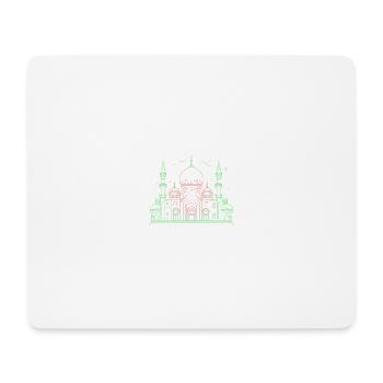 Mosque star crescent stylized green or black - Mouse Pad (horizontal) - white - Front