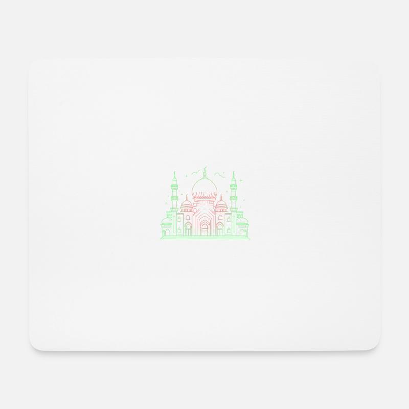 Moschee Stern Halbmond stilisiert grün oder schwarz - Mousepad (Querformat) - Weiß