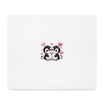 LovingPinguinsWithKids - Mousepad (Querformat) - Weiß - Vorne