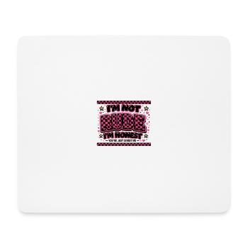 Ich bin nicht gemein, ich bin ehrlich - Mousepad (Querformat) - Weiß - Vorne