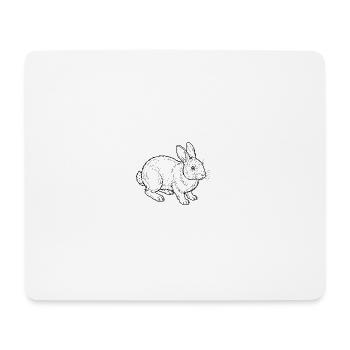 Kaninchen-Skizzen-Linienzeichnung - Mousepad (Querformat) - Weiß - Vorne