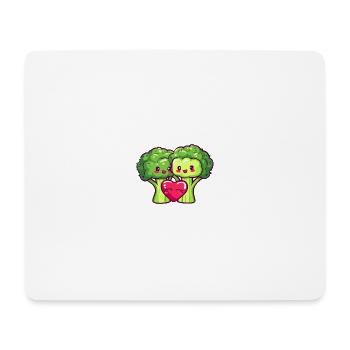 Broccoli Couple Love Heart Valentine's Day - Mouse Pad (horizontal) - white - Front