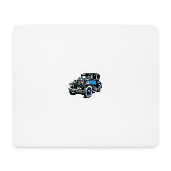 Vieille voiture de collection bleue - Tapis de souris (format paysage) - blanc - Devant