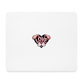 Cute Love Dog - Mousepad (Querformat) - Weiß - Vorne