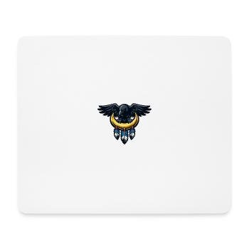 Nachtadler über Mondkrescent - Mousepad (Querformat) - Weiß - Vorne