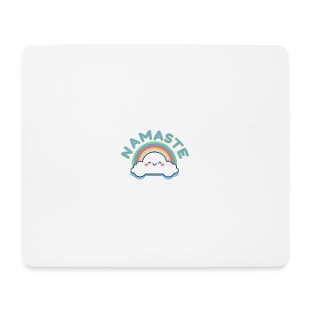 Namaste! Happy Regenbogen, personalisierbar - Mousepad (Querformat) - Weiß - Vorne