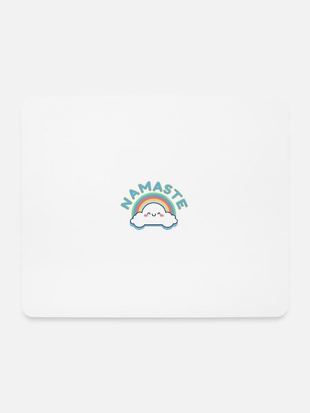 Namaste! Happy Regenbogen, personalisierbar - Mousepad (Querformat) - Weiß