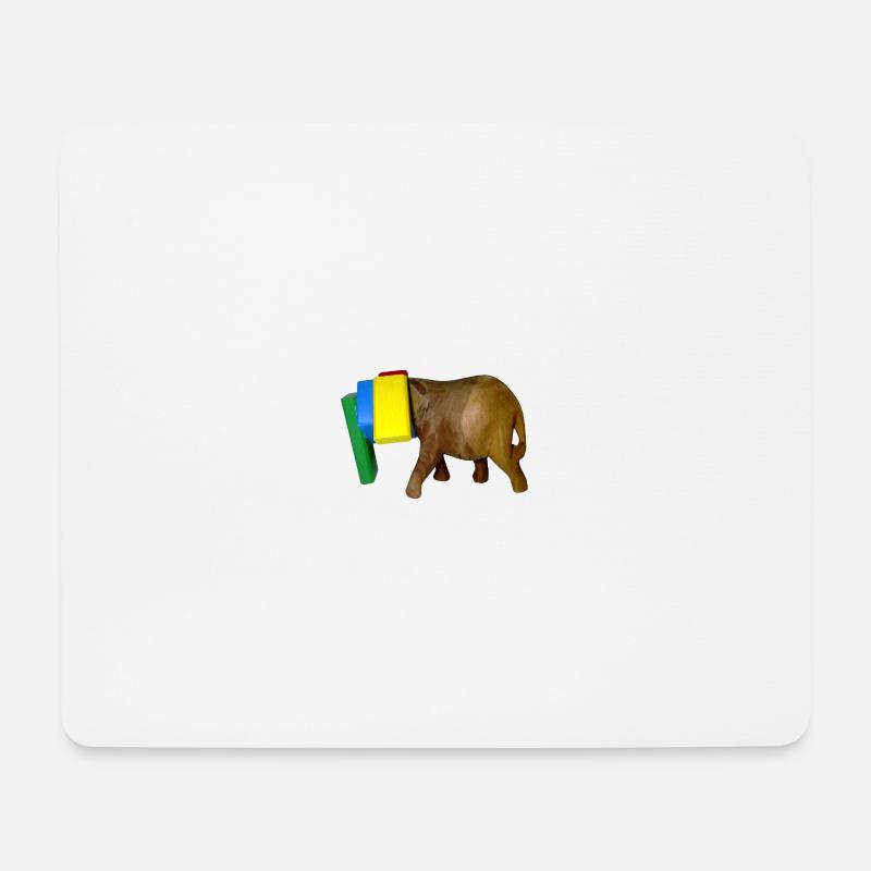 Bauklotz Elefant - Mousepad (Querformat) - Weiß