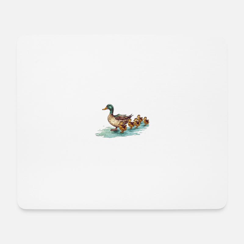Entenfamilie - Mousepad (Querformat) - Weiß