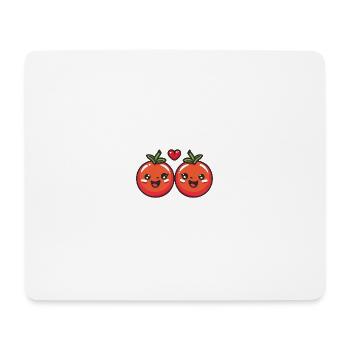 Tomate Paar Liebe Herz Lustig - Mousepad (Querformat) - Weiß - Vorne