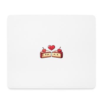 Cheesecake Couple Love Cake Heart Valentine's Day - Mouse Pad (horizontal) - white - Front