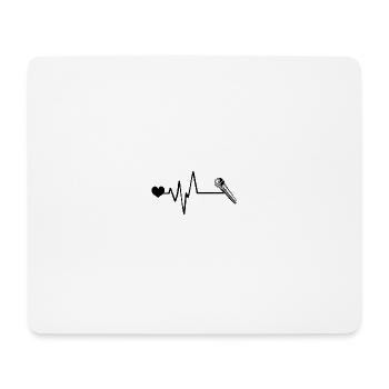 Mikrofon Puls Liebe - Mousepad (Querformat) - Weiß - Vorne