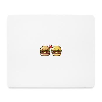 Burger Couple Love Heart Saint-Valentin - Tapis de souris (format paysage) - blanc - Devant