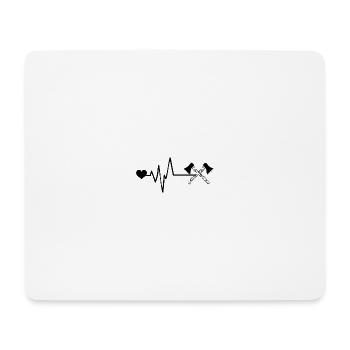 Hache Pulse Love - Tapis de souris (format paysage) - blanc - Devant
