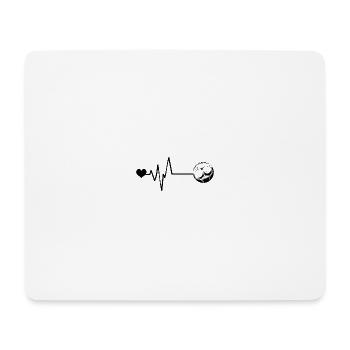 Fußball Puls Liebe - Mousepad (Querformat) - Weiß - Vorne