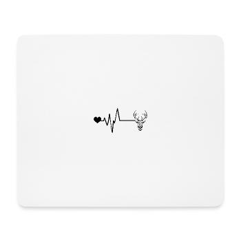 Cerf Cerf Pulsation Amour - Tapis de souris (format paysage) - blanc - Devant