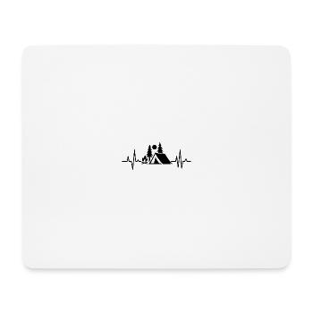 Herzschlag am Campingabend - Mousepad (Querformat) - Weiß - Vorne