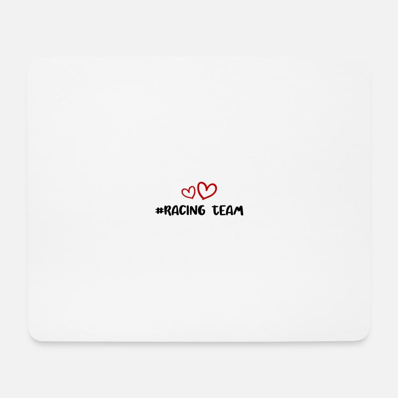 Racing Team Herz - Mousepad (Querformat) - Weiß