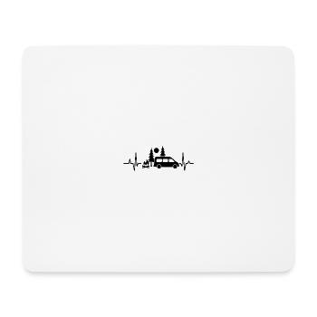 Herzschlag Vanlife Silhouette - Mousepad (Querformat) - Weiß - Vorne