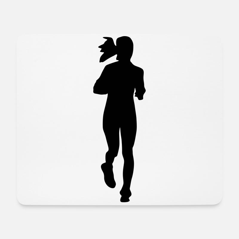 Laufen Frau - Mousepad (Querformat) - Weiß