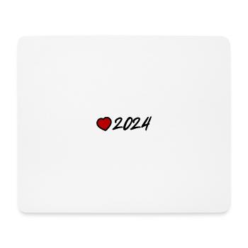 2024 année Cœur - Tapis de souris (format paysage) - blanc - Devant