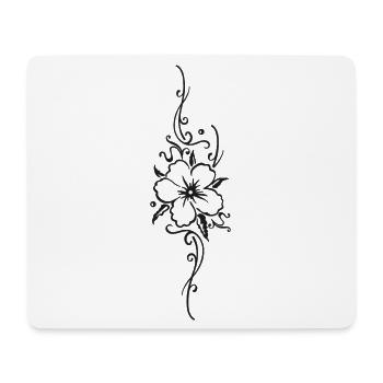 Ornament with large hibiscus blossom, hibiscus - Mouse Pad (horizontal) - white - Front