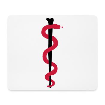 Rod of Asclepius - Mouse Pad (horizontal) - white - Front