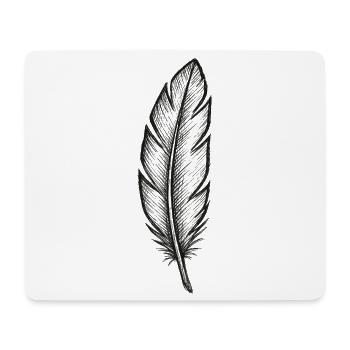 Schwarze Glitzer-Feder mit Struktur - Mousepad (Querformat) - Weiß - Vorne