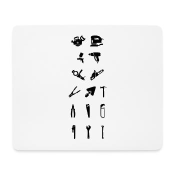 Chantier de construction d'outils bricoleur - Tapis de souris (format paysage) - blanc - Devant