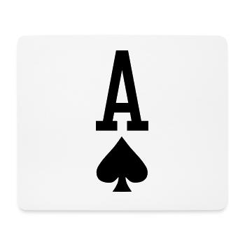 Carte à jouer au poker - As de pique - Tapis de souris (format paysage) - blanc - Devant