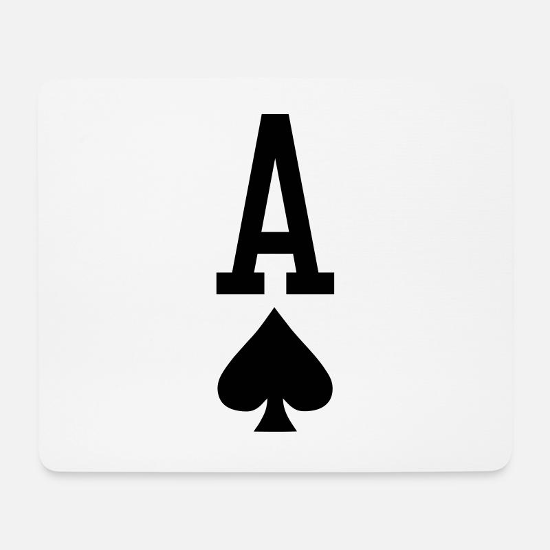 Poker Spielkarte - Pik Ass - Mousepad (Querformat) - Weiß