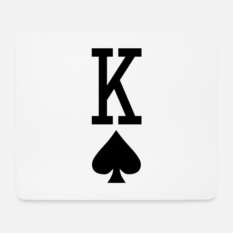 Poker Spielkarte - Pik König - Mousepad (Querformat) - Weiß