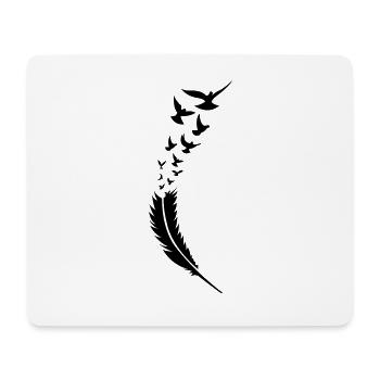 feder voegel fly - Mousepad (Querformat) - Weiß - Vorne