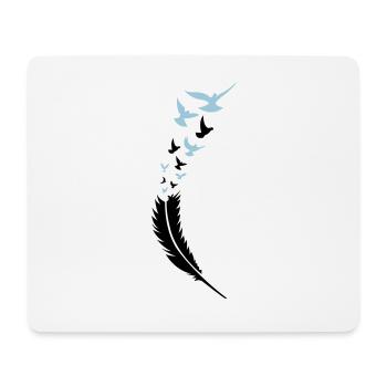feder voegel fly 2 - Mousepad (Querformat) - Weiß - Vorne