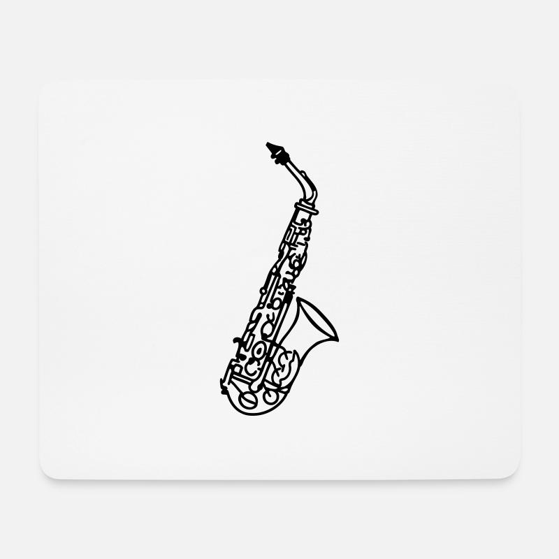 Saxophon - Mousepad (Querformat) - Weiß