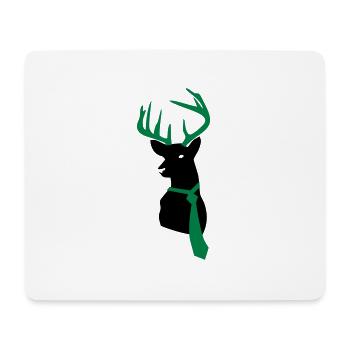 hirsch mit krawatte - Mousepad (Querformat) - Weiß - Vorne